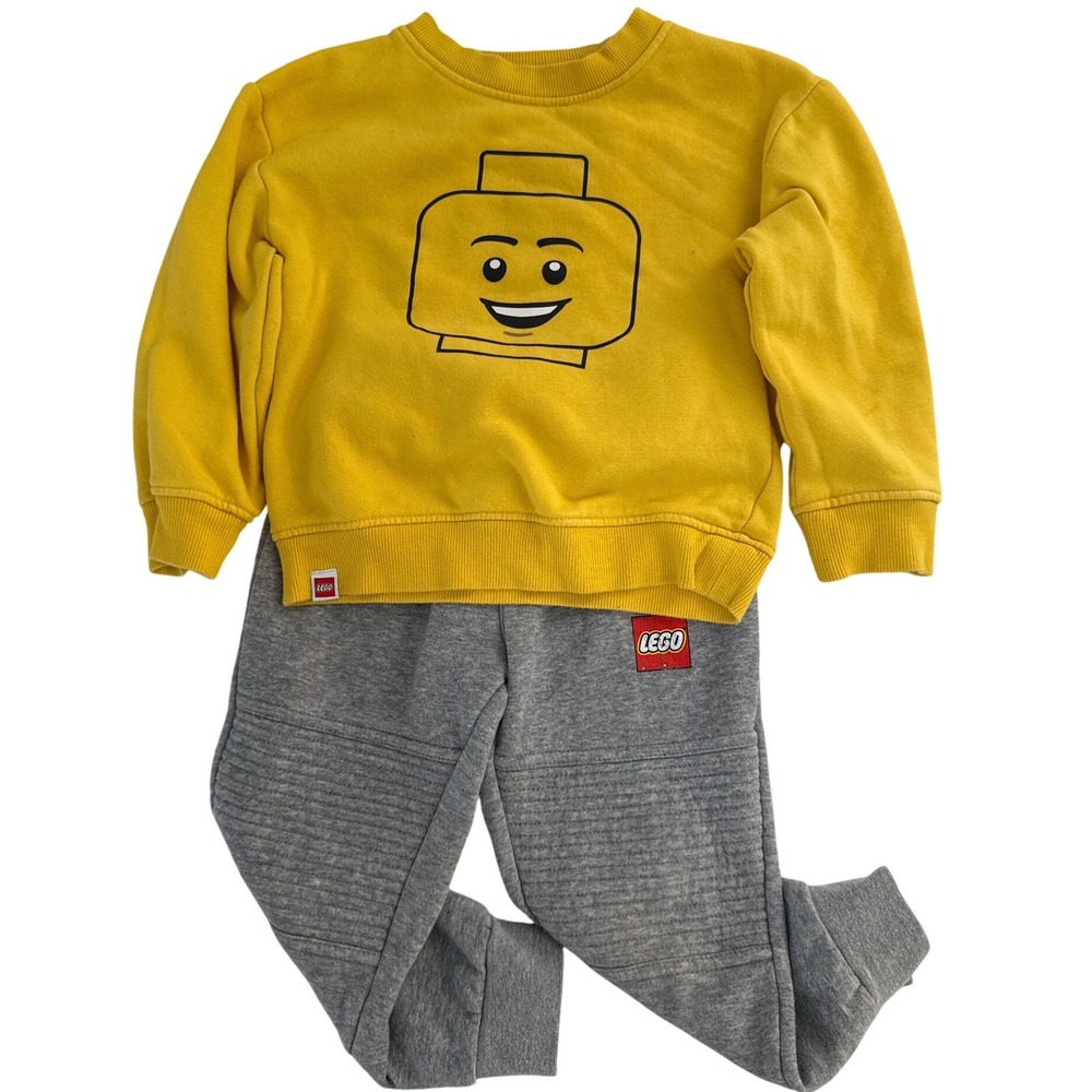 Lego Yellow Lego Man Graphic Sweatshirt Sweatpants outfit Set 3t boys